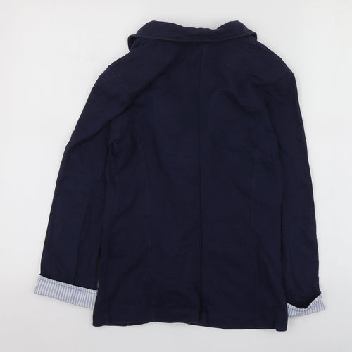 Internacionale Womens Blue  Cotton Jacket Blazer Size 6