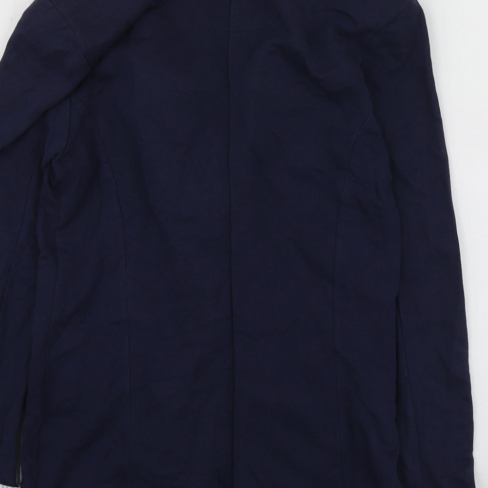 Internacionale Womens Blue  Cotton Jacket Blazer Size 6
