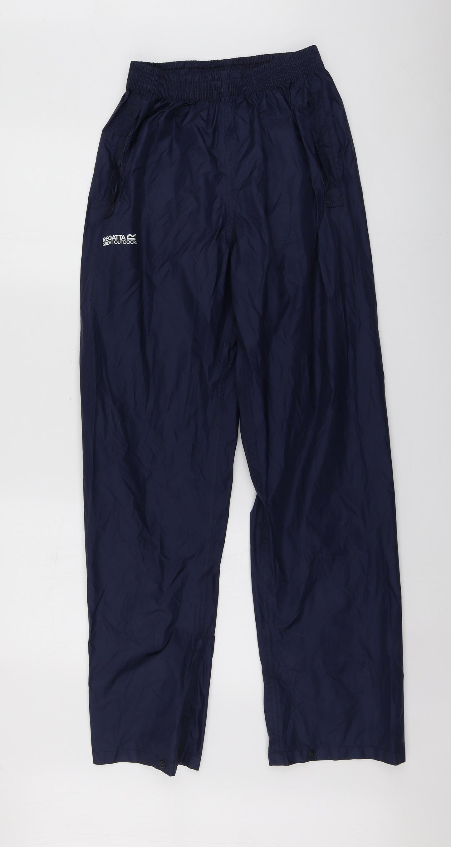 Regatta Mens Blue  Polyamide Rain Trousers Trousers Size M L32 in Regular