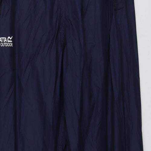 Regatta Mens Blue  Polyamide Rain Trousers Trousers Size M L32 in Regular