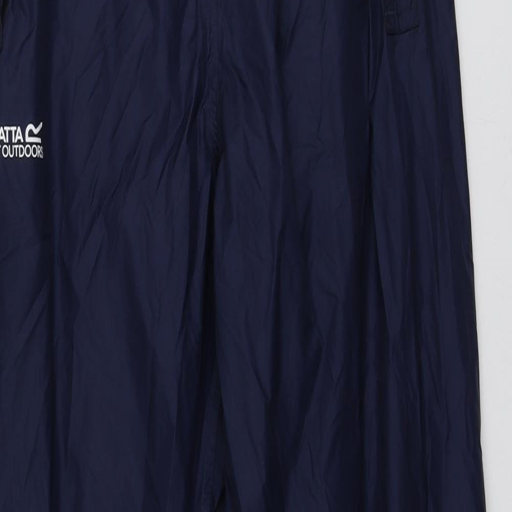 Regatta Mens Blue  Polyamide Rain Trousers Trousers Size M L32 in Regular