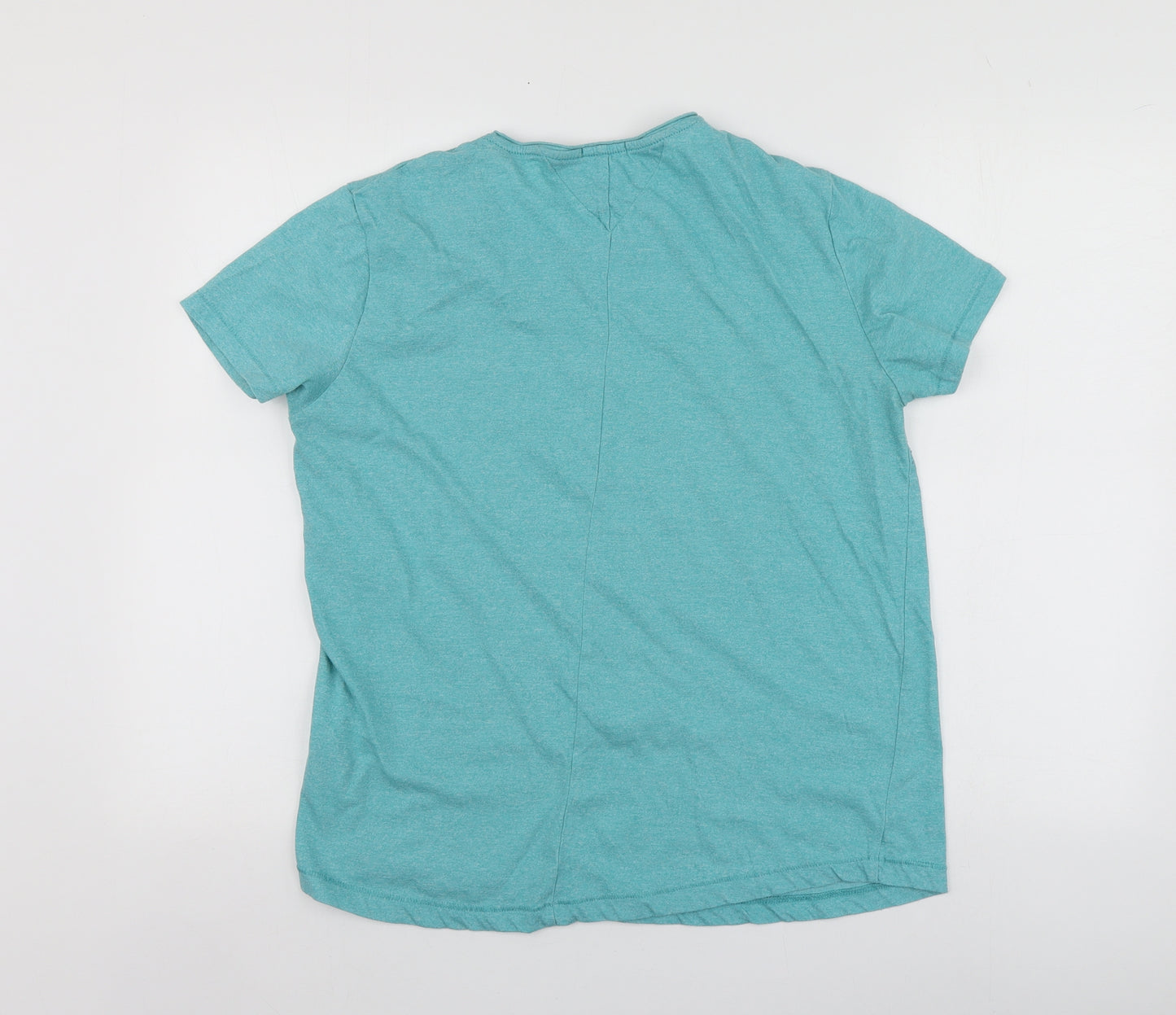 Tommy Hilfiger Womens Blue  Polyester Basic T-Shirt Size L Round Neck