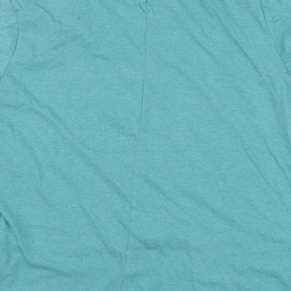Tommy Hilfiger Womens Blue  Polyester Basic T-Shirt Size L Round Neck