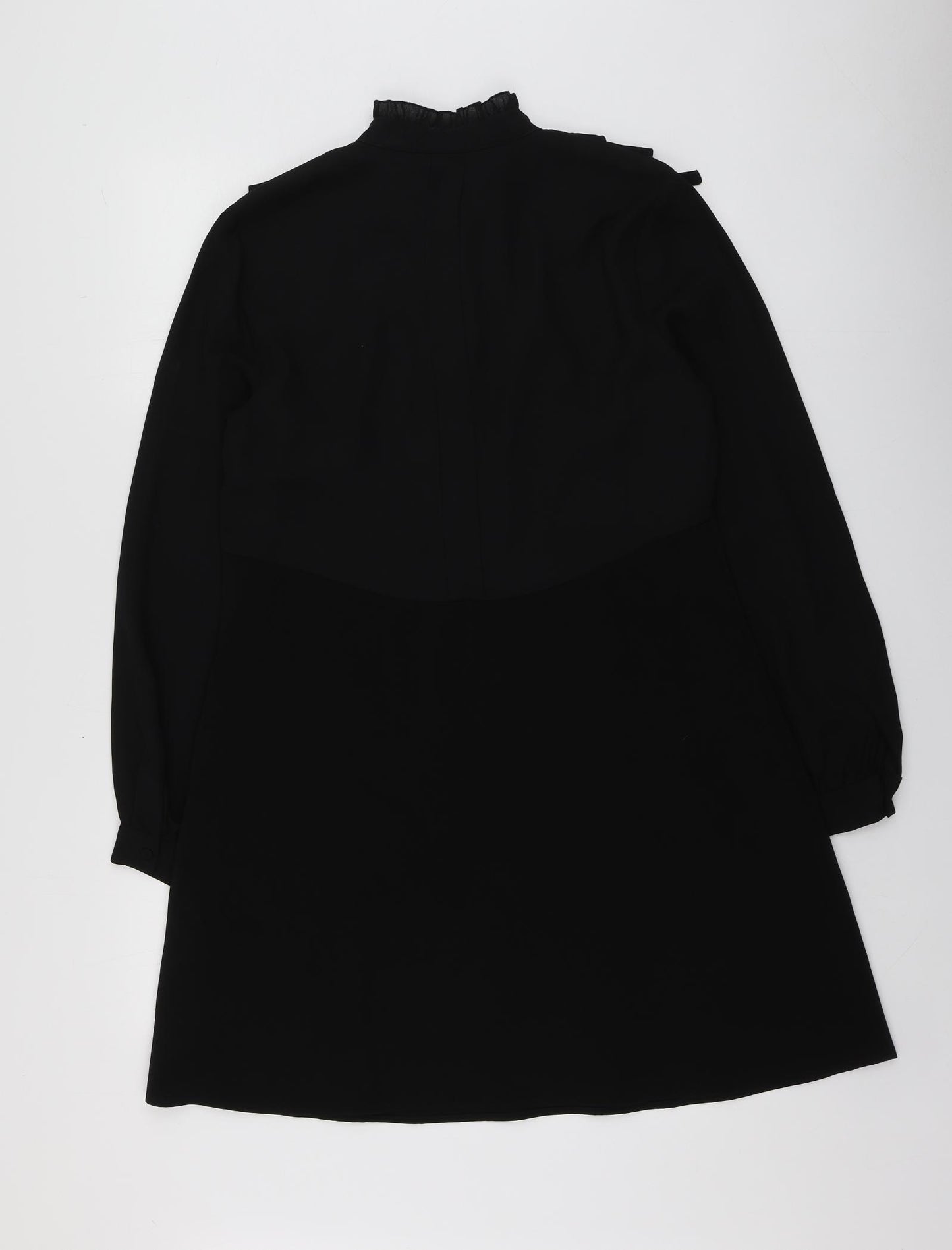 Warehouse Womens Black  Polyester Shirt Dress  Size 14  Collared