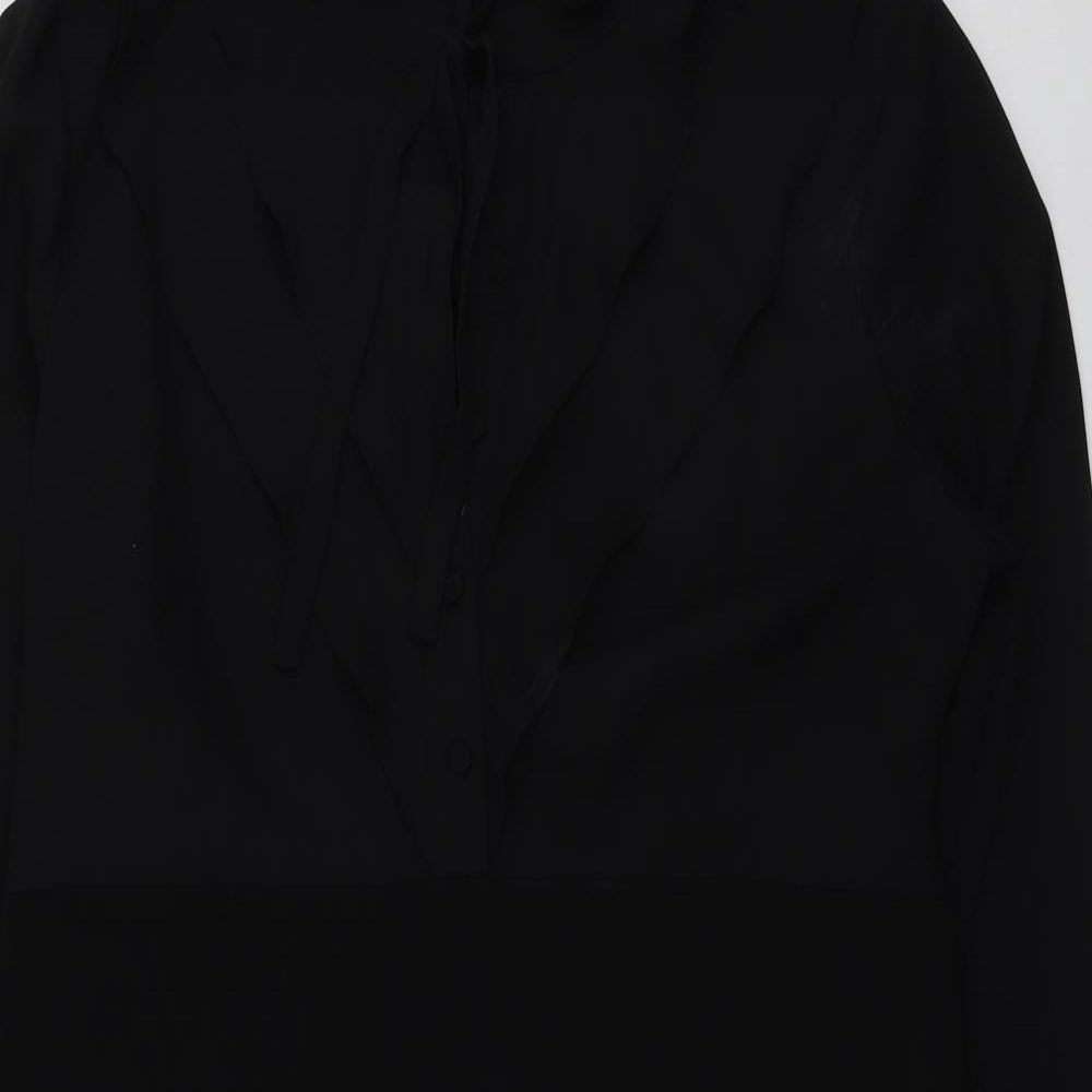 Warehouse Womens Black  Polyester Shirt Dress  Size 14  Collared