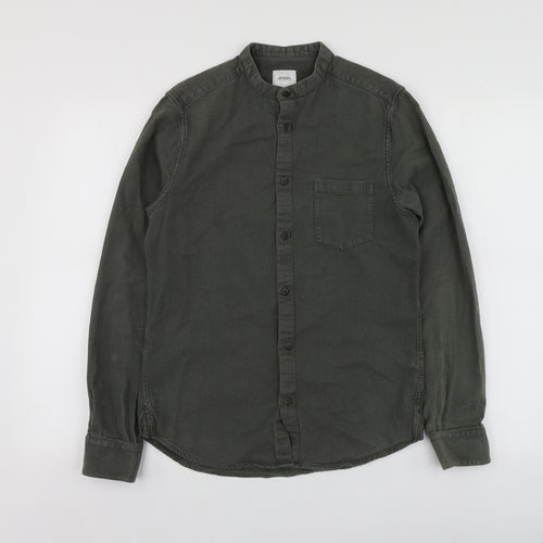 Burton Menswear Mens Green  Cotton  Button-Up Size S Collared