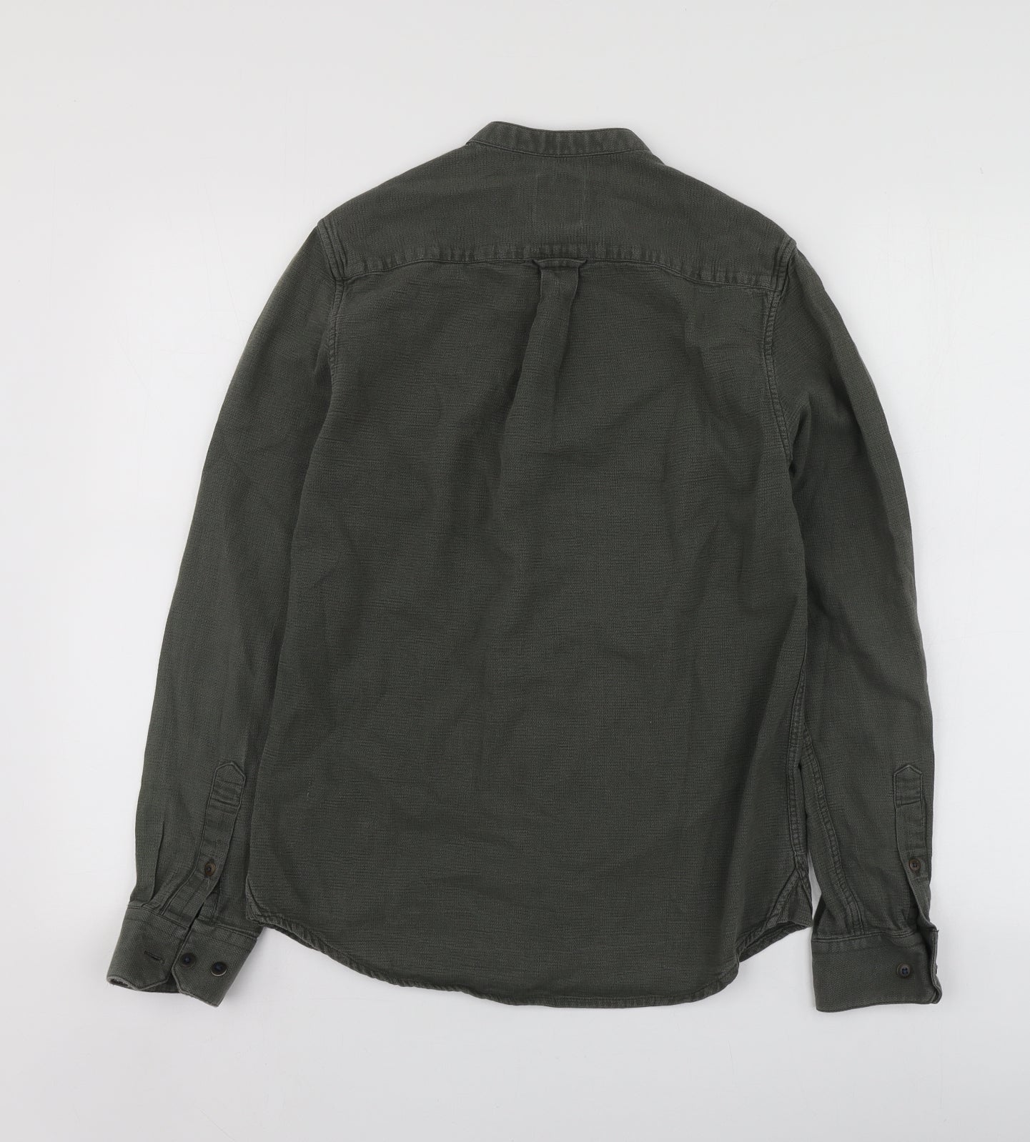 Burton Menswear Mens Green  Cotton  Button-Up Size S Collared