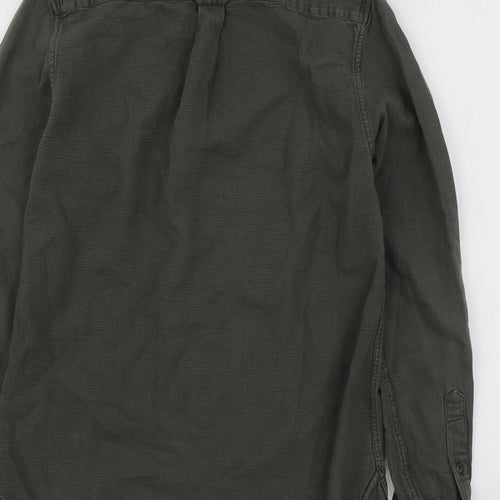 Burton Menswear Mens Green  Cotton  Button-Up Size S Collared