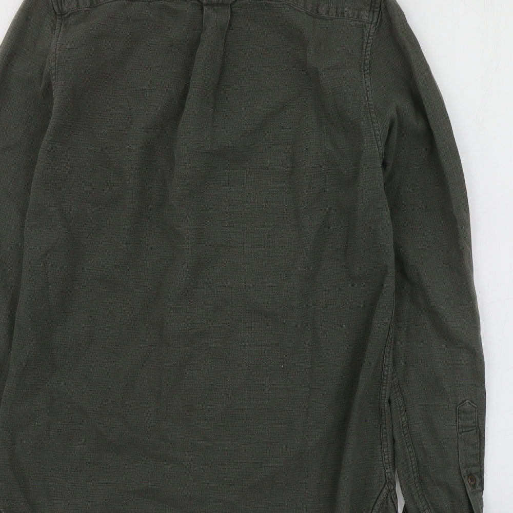 Burton Menswear Mens Green  Cotton  Button-Up Size S Collared
