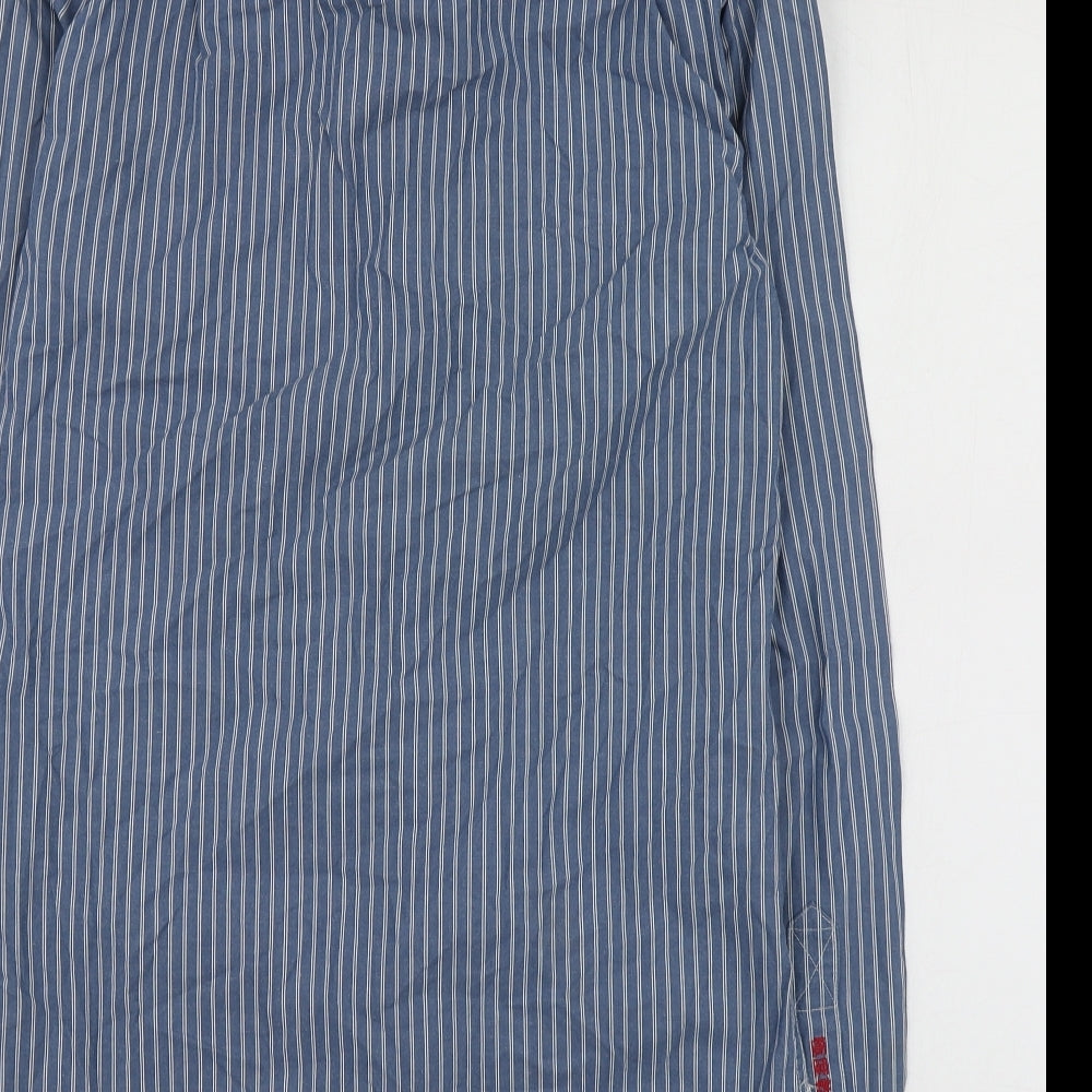 Superdry Mens Blue Striped Cotton  Button-Up Size S Collared