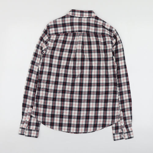 Jack Wills Womens Blue Plaid Cotton Basic Button-Up Size S Collared