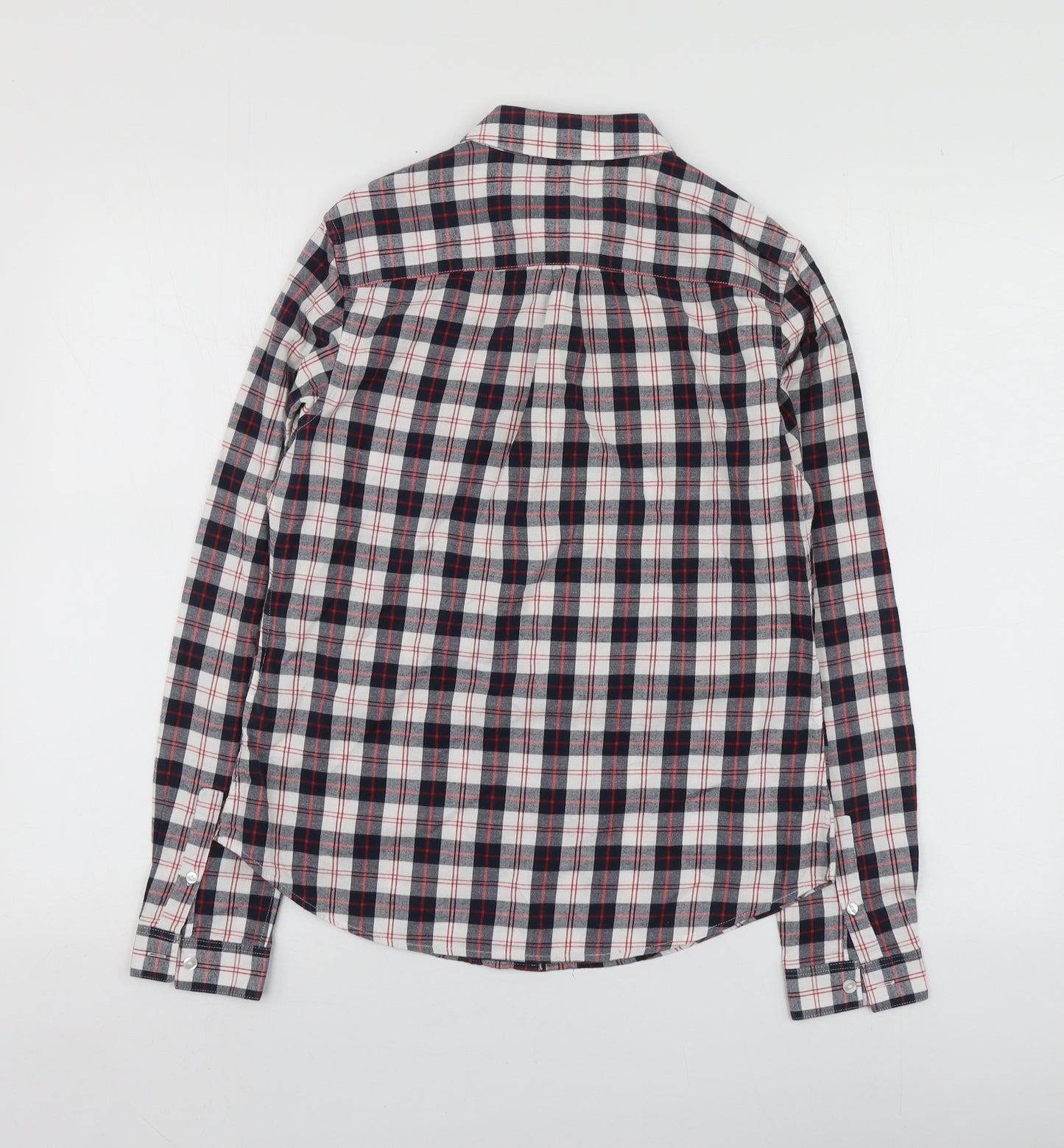 Jack Wills Womens Blue Plaid Cotton Basic Button-Up Size S Collared