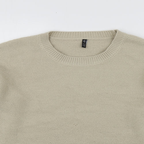 Onzie  Womens Beige Round Neck  Acrylic Pullover Jumper One Size