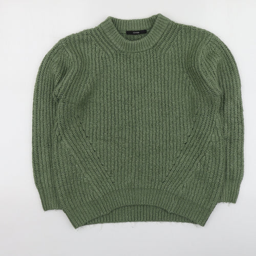George Womens Green Round Neck  Acrylic Pullover Jumper Size S