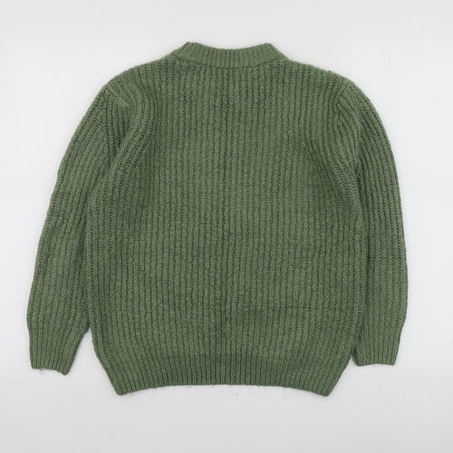 George Womens Green Round Neck  Acrylic Pullover Jumper Size S