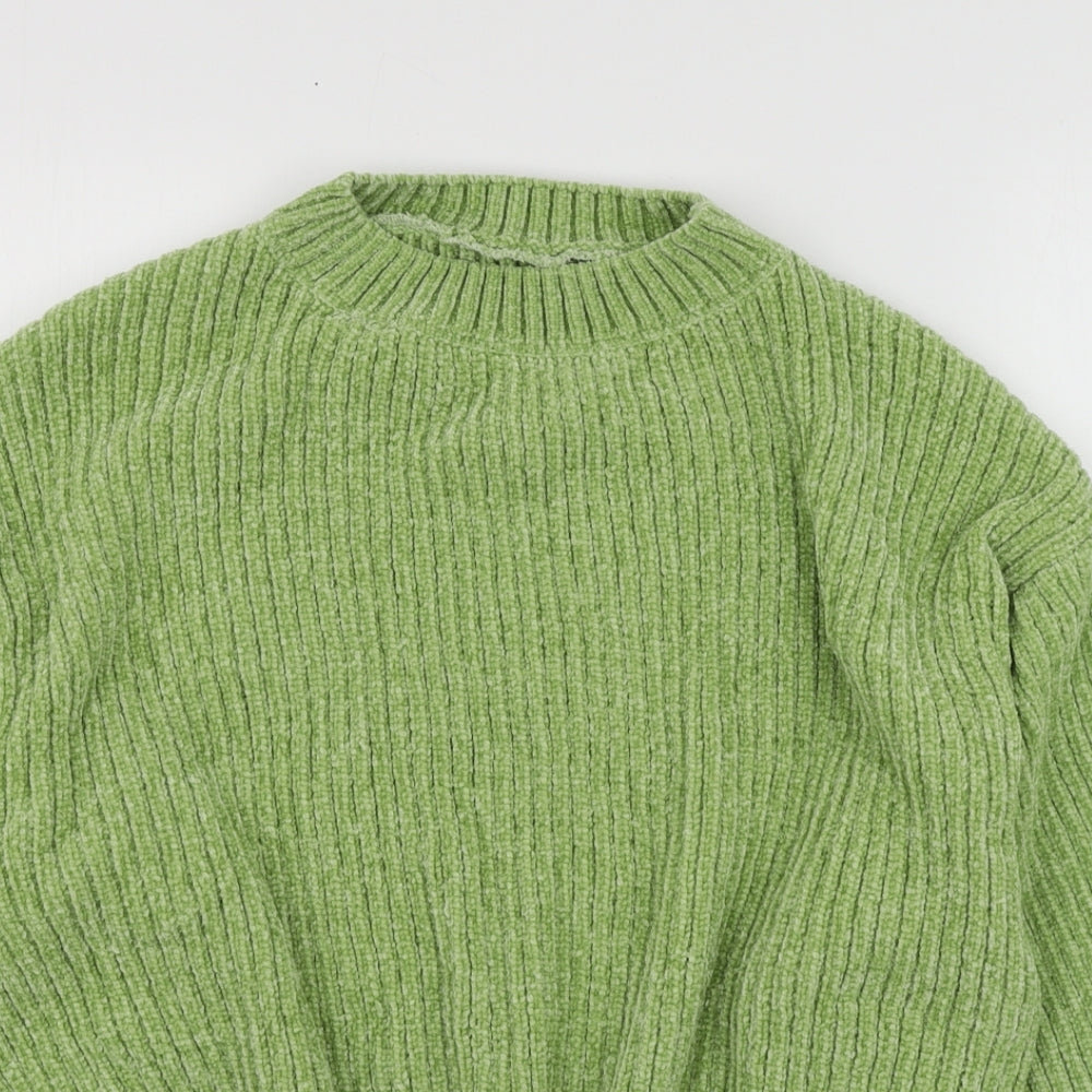 George Womens Green Round Neck  Polyester Pullover Jumper One Size