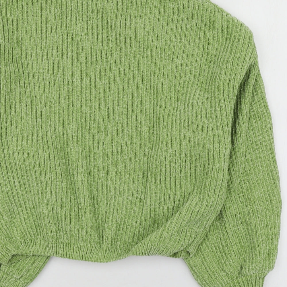 George Womens Green Round Neck  Polyester Pullover Jumper One Size