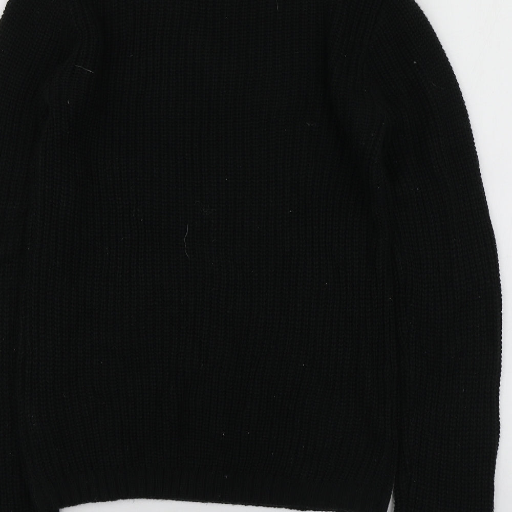 Primark Girls Black Round Neck  Acrylic Pullover Jumper Size 14-15 Years