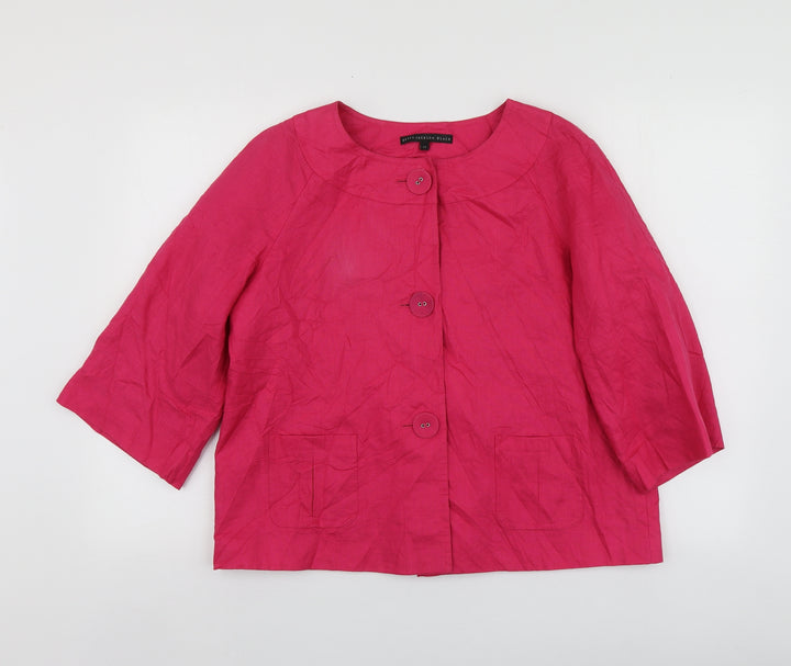 Betty Jackson Womens Pink Linen Jacket Suit Jacket Size 12