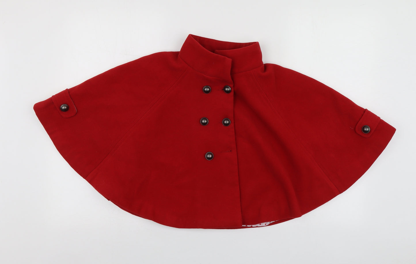 Made With Love Girls Red   Gilet Poncho Size 6-7 Years