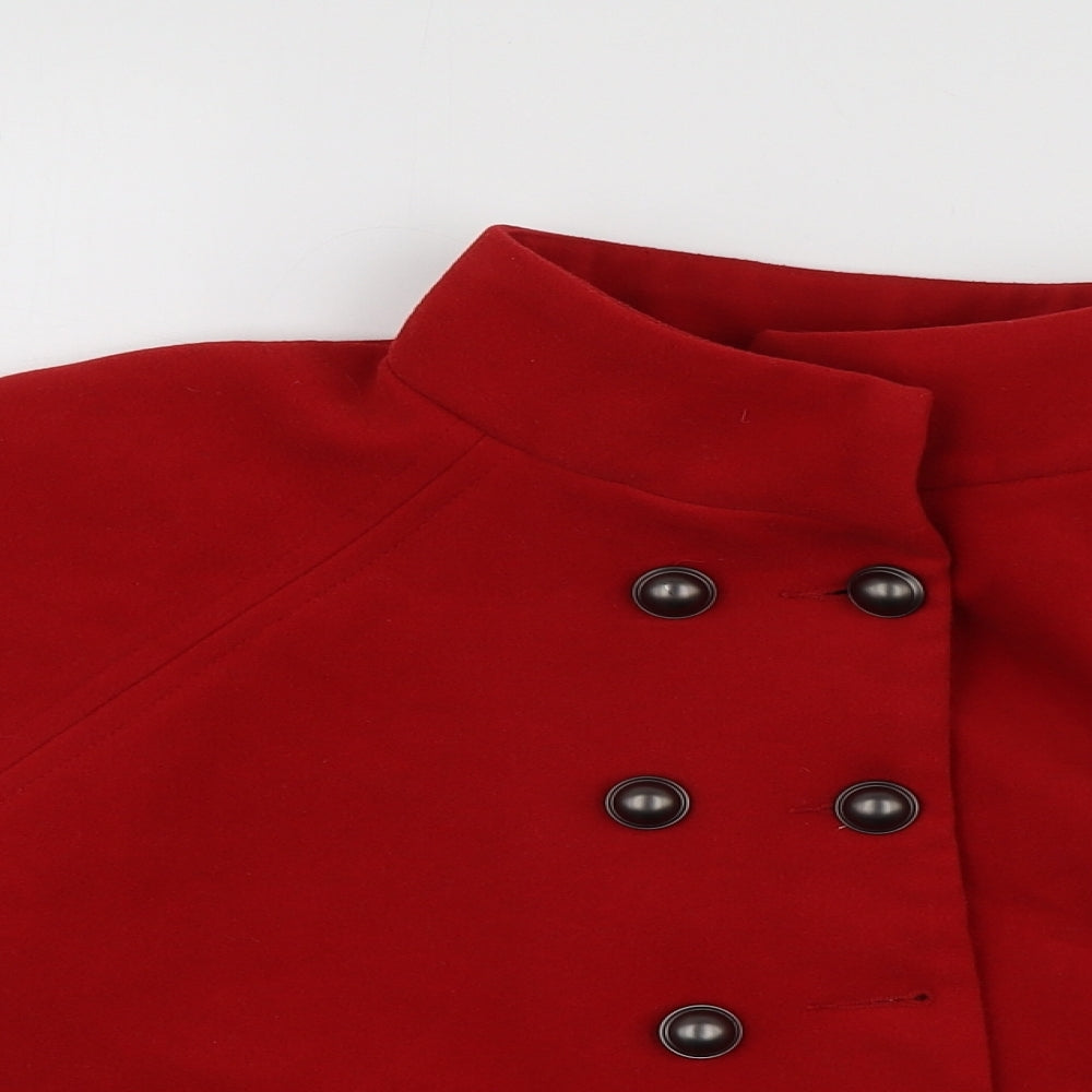 Made With Love Girls Red   Gilet Poncho Size 6-7 Years
