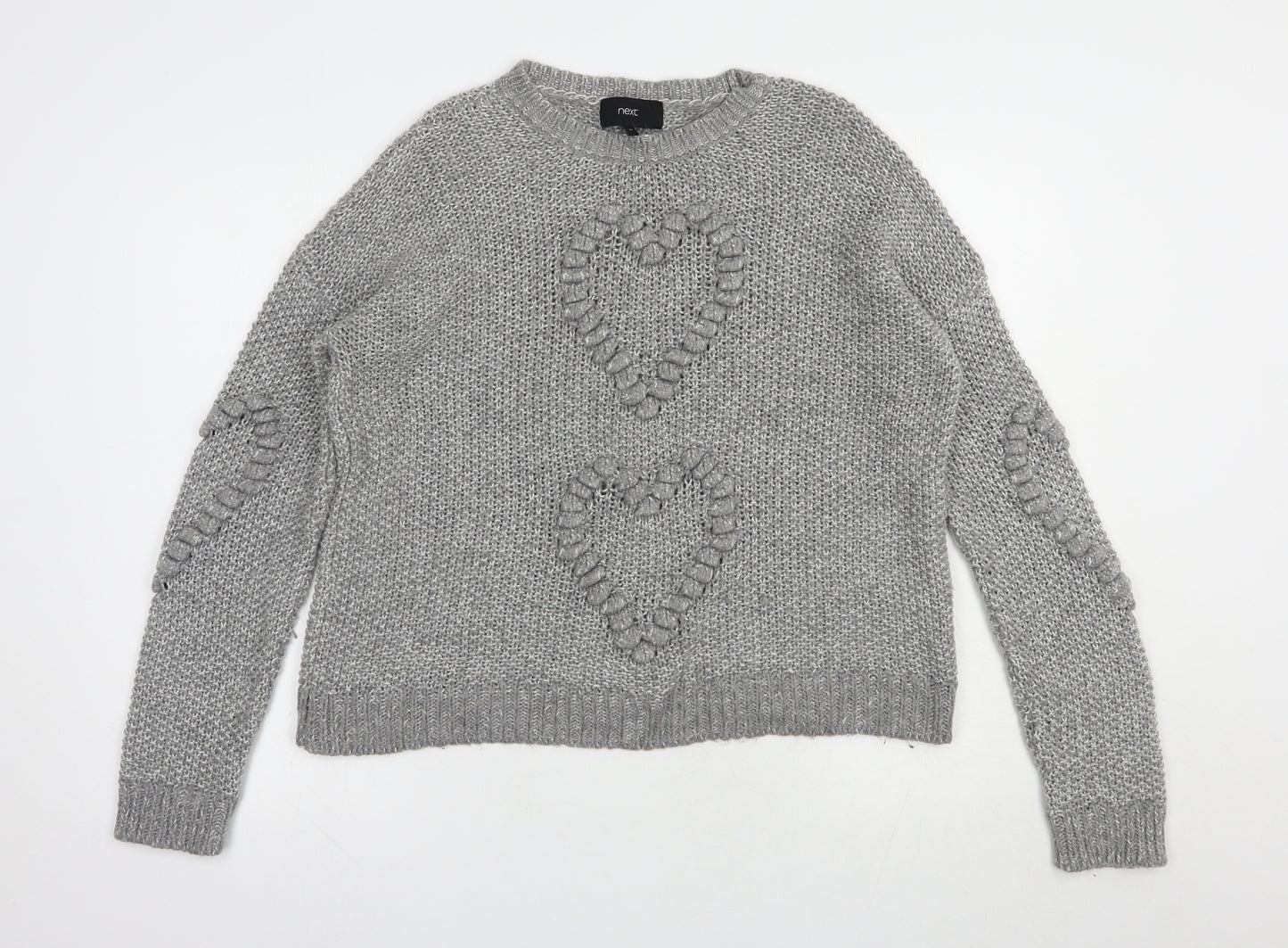NEXT Womens Grey Crew Neck  Polyester Pullover Jumper Size 12