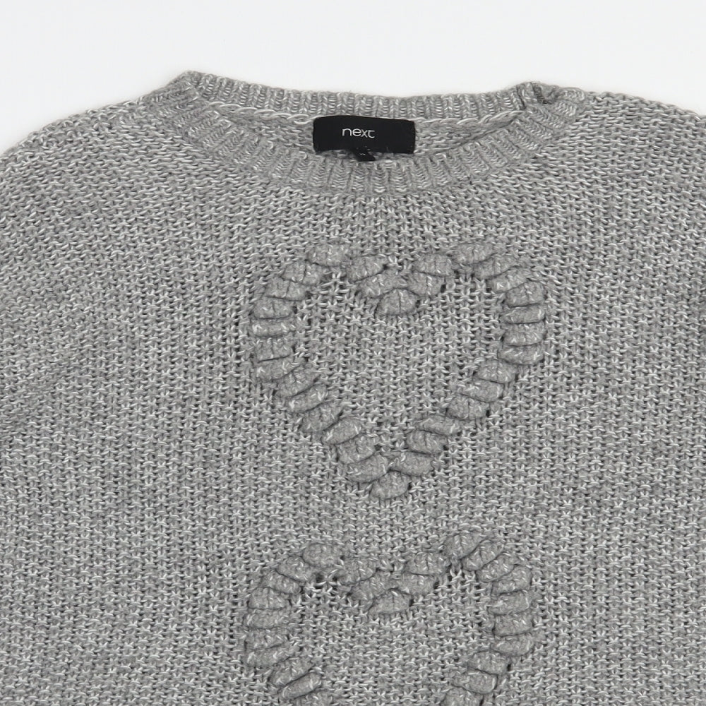 NEXT Womens Grey Crew Neck  Polyester Pullover Jumper Size 12
