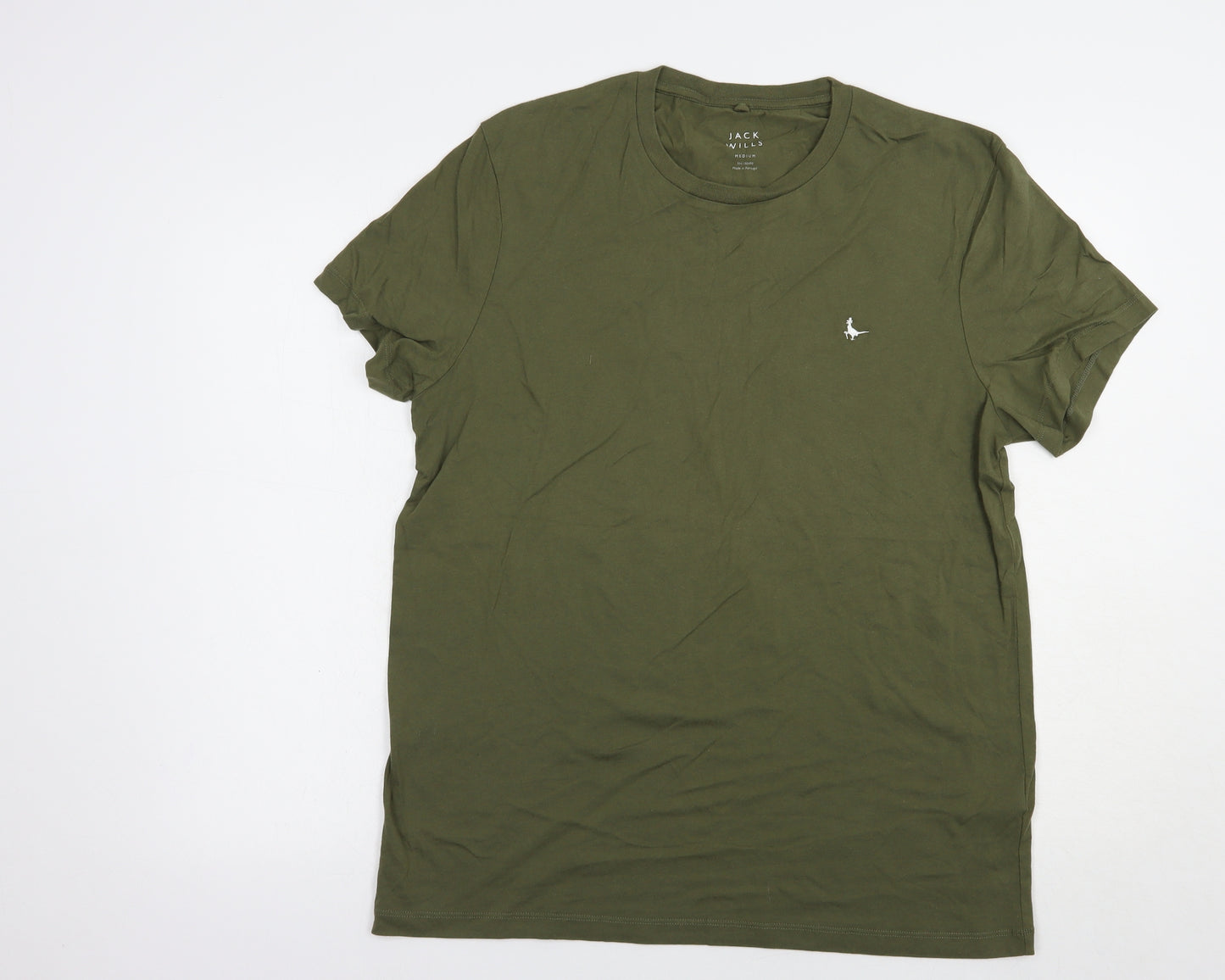 Jack Wills Mens Green  Cotton  T-Shirt Size M Crew Neck