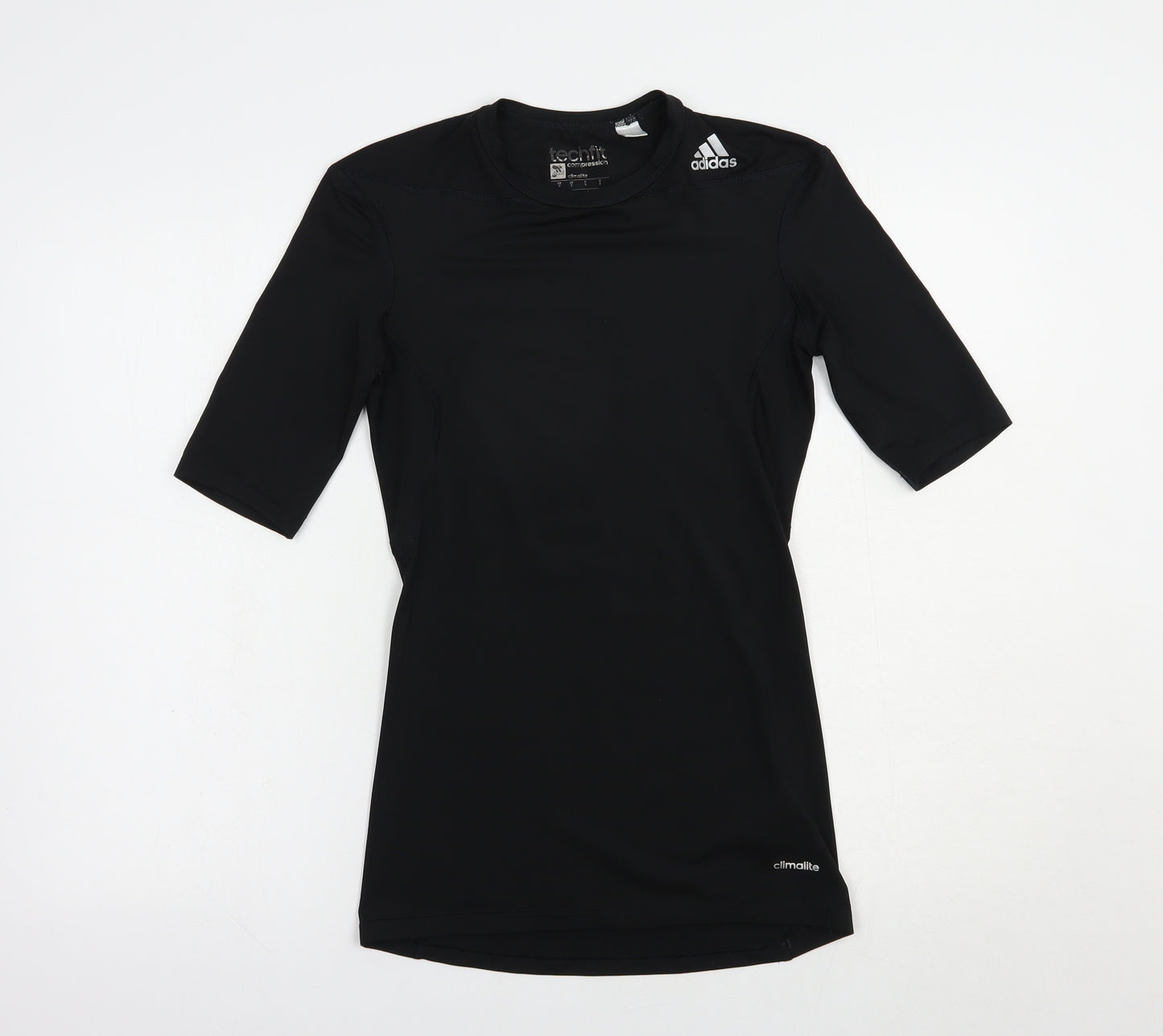 adidas Womens Black  Polyester Pullover T-Shirt Size S Crew Neck Pullover