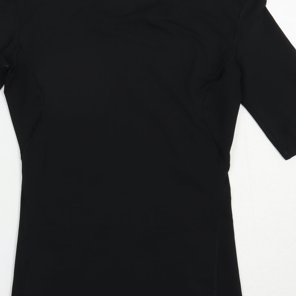 adidas Womens Black  Polyester Pullover T-Shirt Size S Crew Neck Pullover
