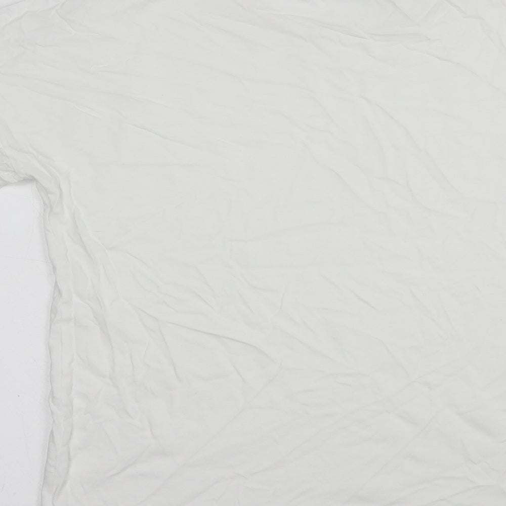 George Womens White  Cotton Basic T-Shirt Size 12 Crew Neck