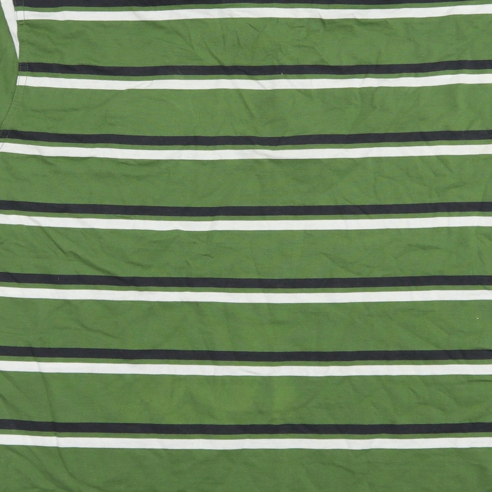 Celtic Mens Green Striped Cotton  Polo Size L Collared Button - Irish Football