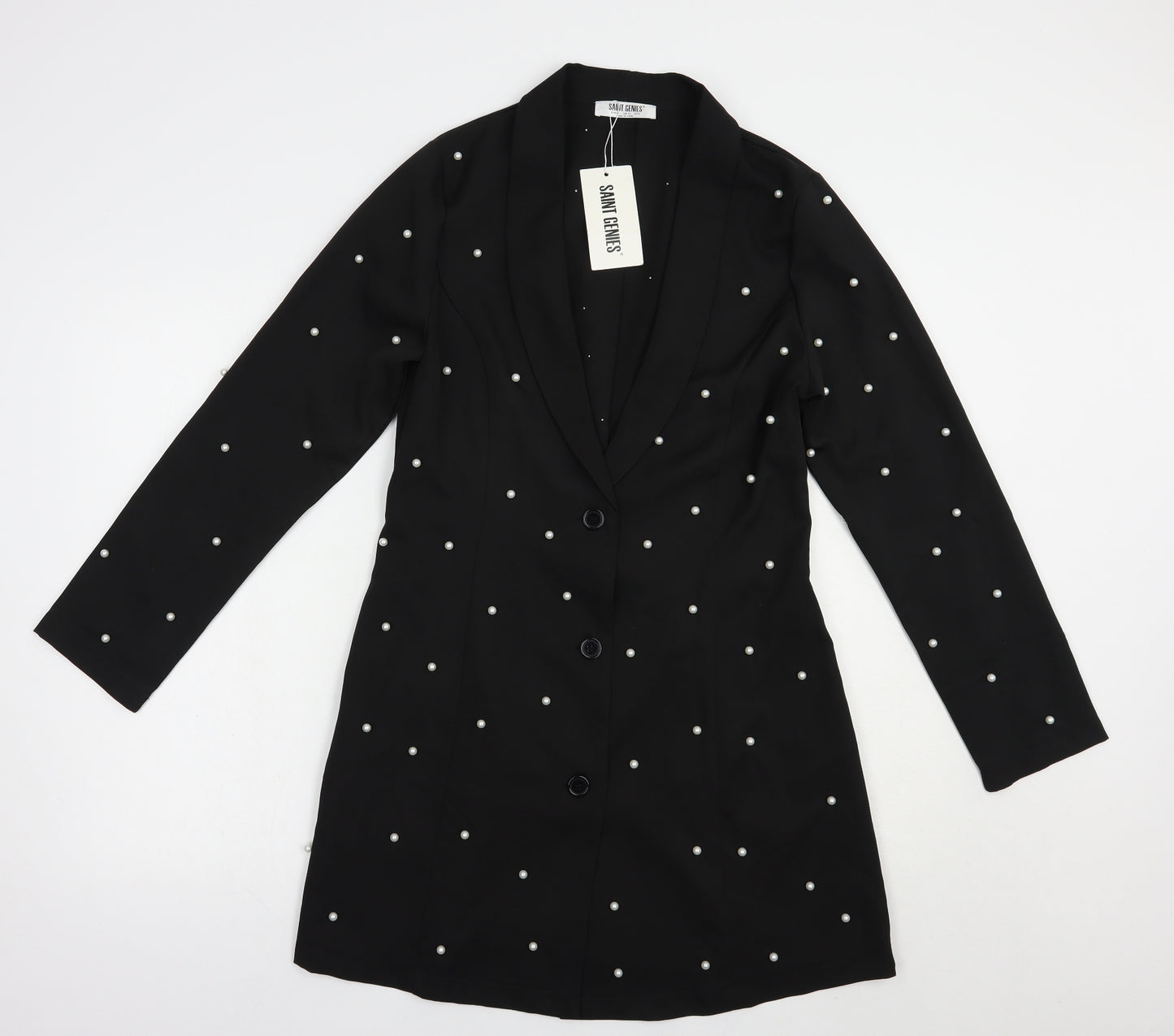 Saint Genies Womens Black   Jacket Blazer Size 10  Button