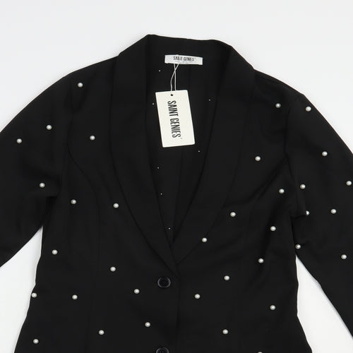 Saint Genies Womens Black   Jacket Blazer Size 10  Button