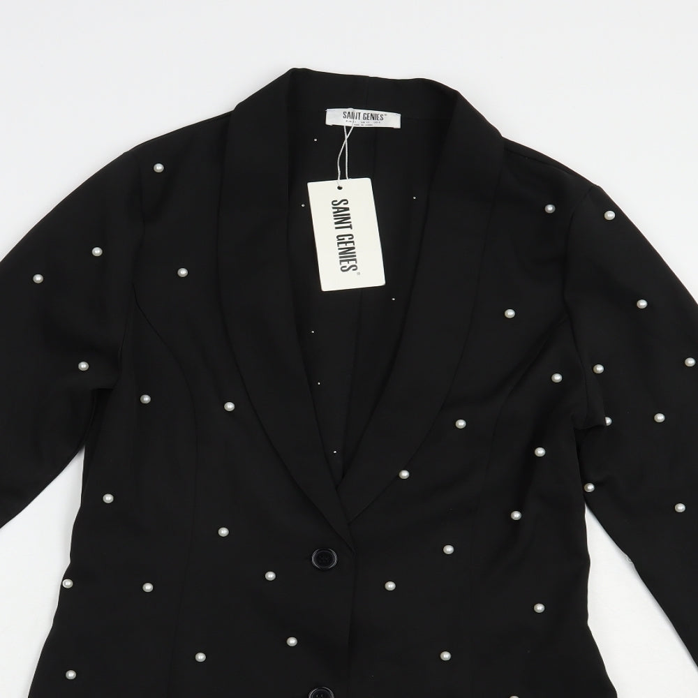 Saint Genies Womens Black   Jacket Blazer Size 10  Button
