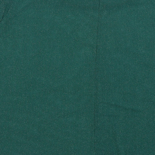 SheIn Womens Green  Nylon Basic Blouse Size 2XL Crew Neck
