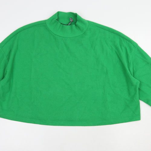 ASOS Womens Green High Neck  Polyester Pullover Jumper Size 18   - Cropped