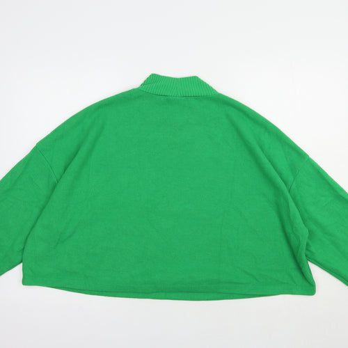 ASOS Womens Green High Neck  Polyester Pullover Jumper Size 18   - Cropped