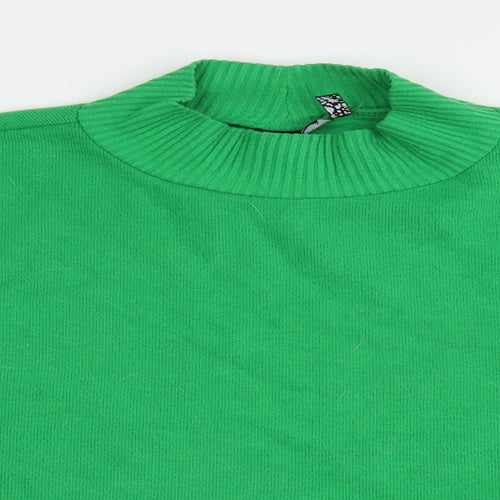ASOS Womens Green High Neck  Polyester Pullover Jumper Size 18   - Cropped