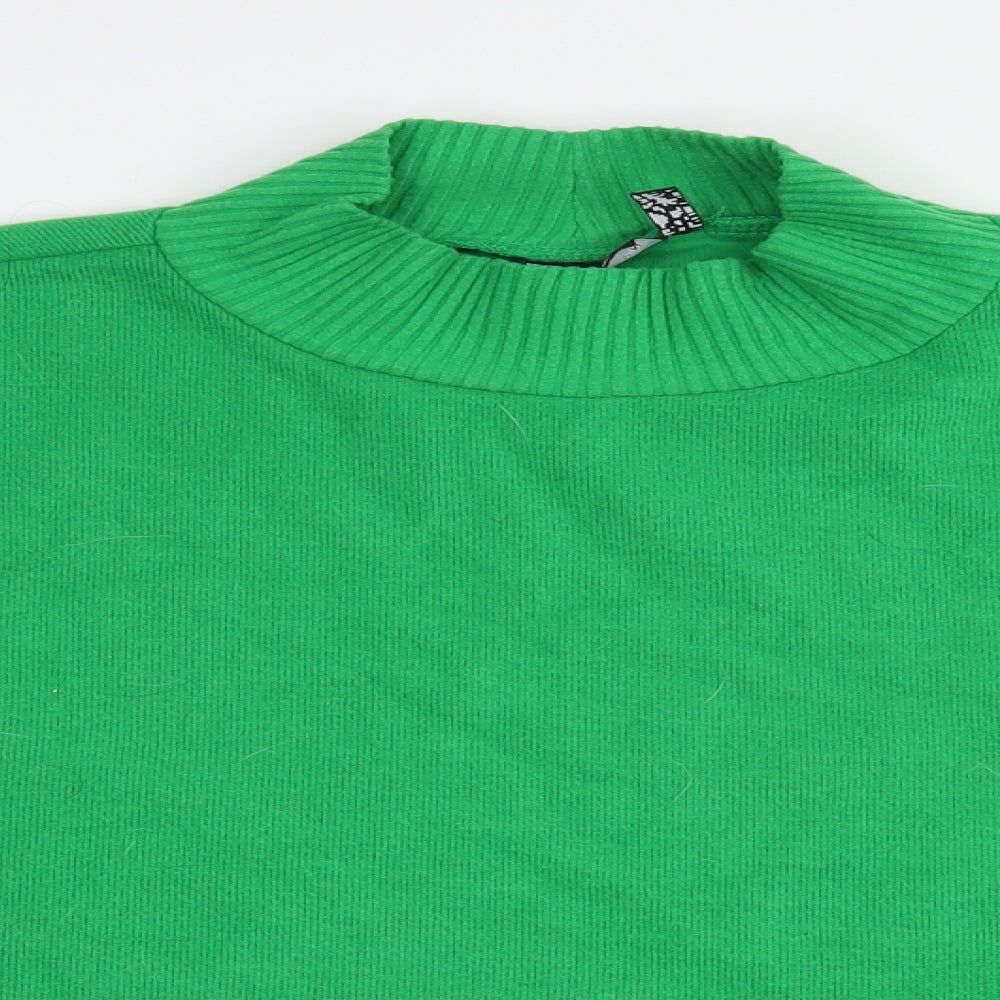 ASOS Womens Green High Neck  Polyester Pullover Jumper Size 18   - Cropped