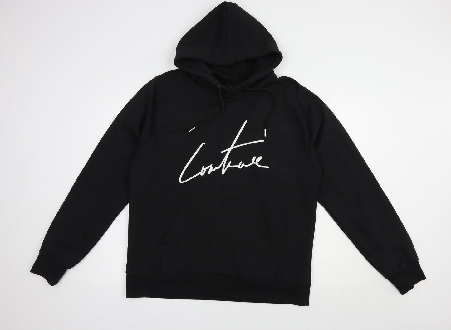 The Couture Club Womens Black  Cotton Pullover Hoodie Size XL  Pullover