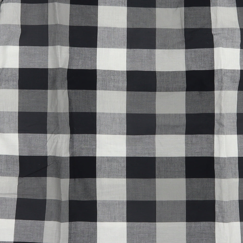 Zizzi Womens Grey Check Cotton Tunic Blouse Size M Scoop Neck