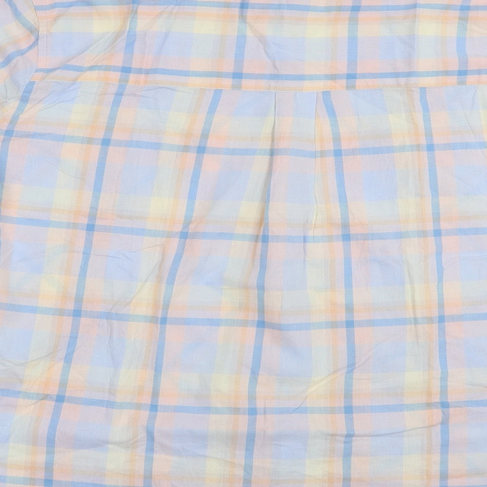 F&F Womens Multicoloured Plaid Cotton Basic Button-Up Size 22 Collared