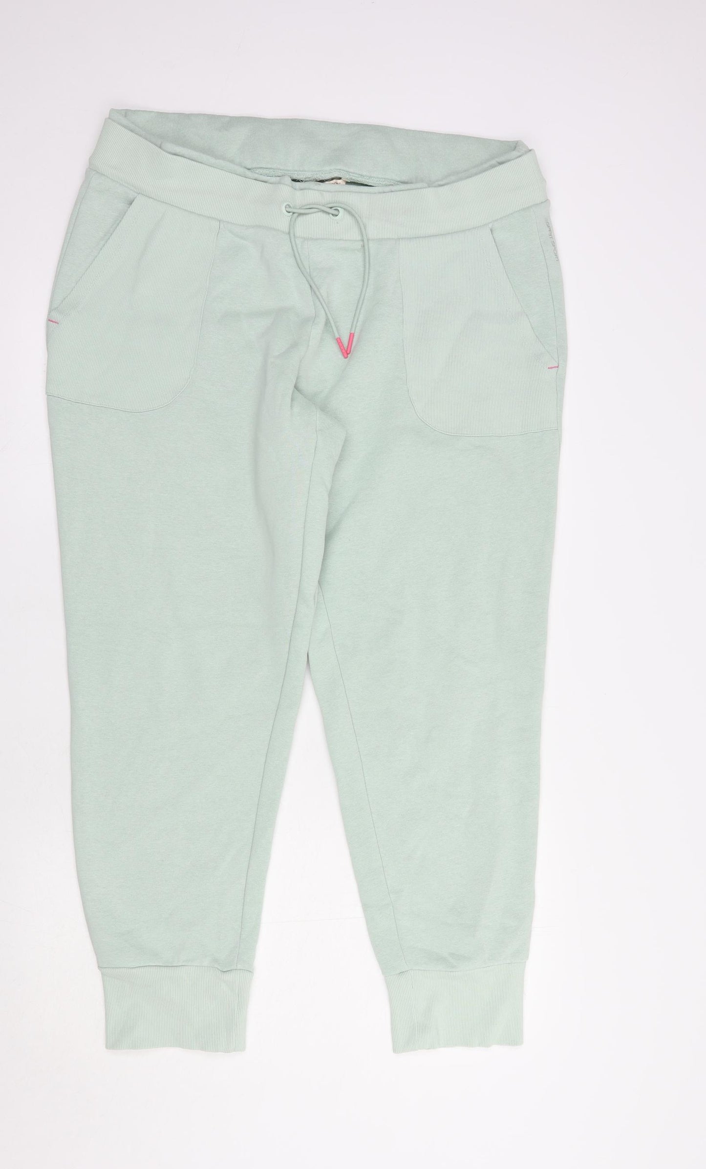 Esprit Womens Green  Cotton Jogger Trousers Size 2XL L29 in Regular Drawstring
