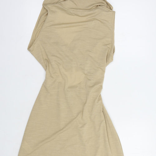 I Saw It F Womens Beige  Polyester Mini  Size 12  Collared Pullover