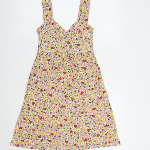 Warehouse Womens Multicoloured Floral Viscose Tank Dress  Size 8  Sweetheart Pullover