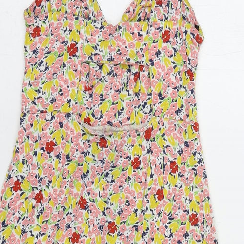 Warehouse Womens Multicoloured Floral Viscose Tank Dress  Size 8  Sweetheart Pullover