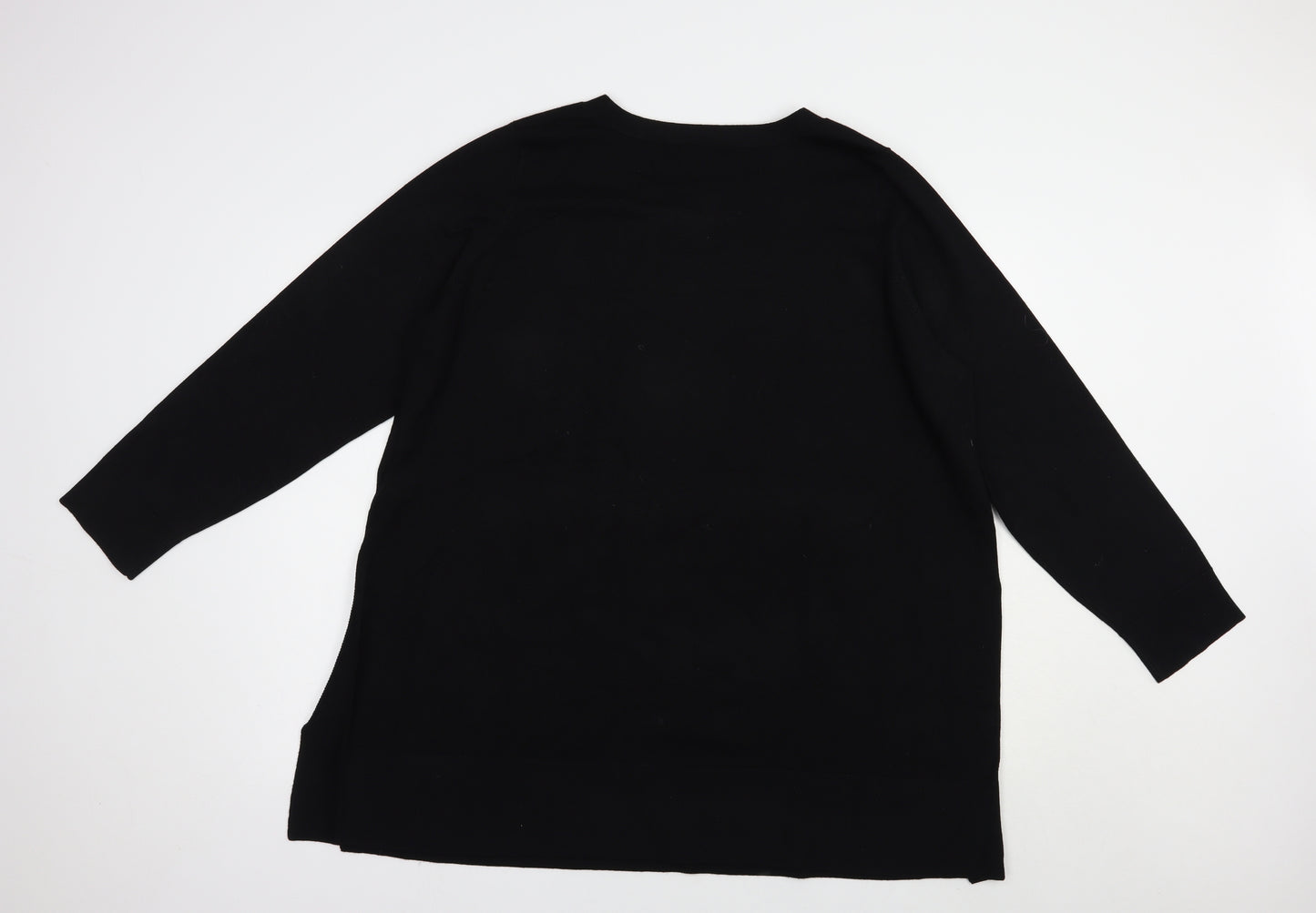 Cyrus Womens Black Crew Neck  Viscose Pullover Jumper Size 2XL