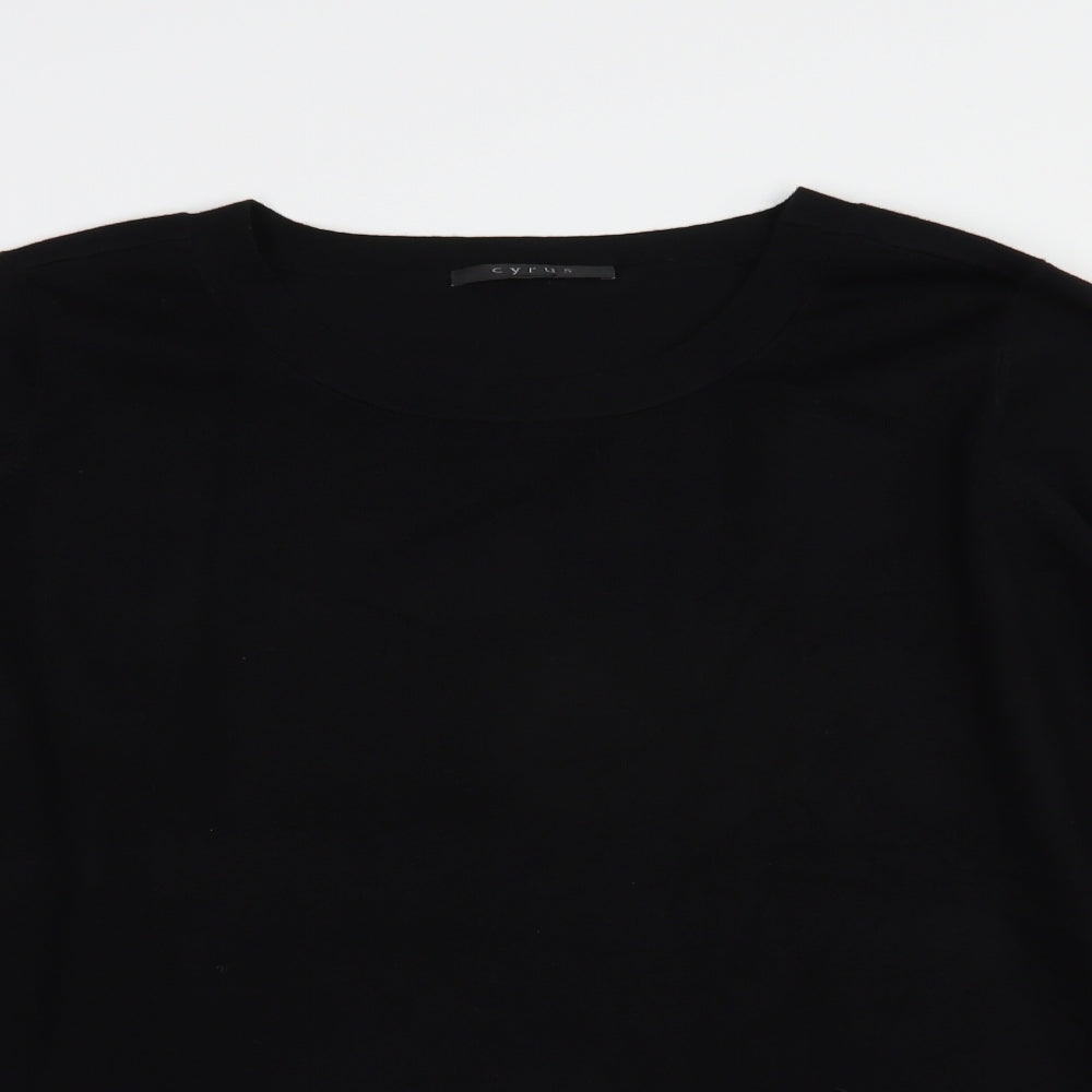 Cyrus Womens Black Crew Neck  Viscose Pullover Jumper Size 2XL