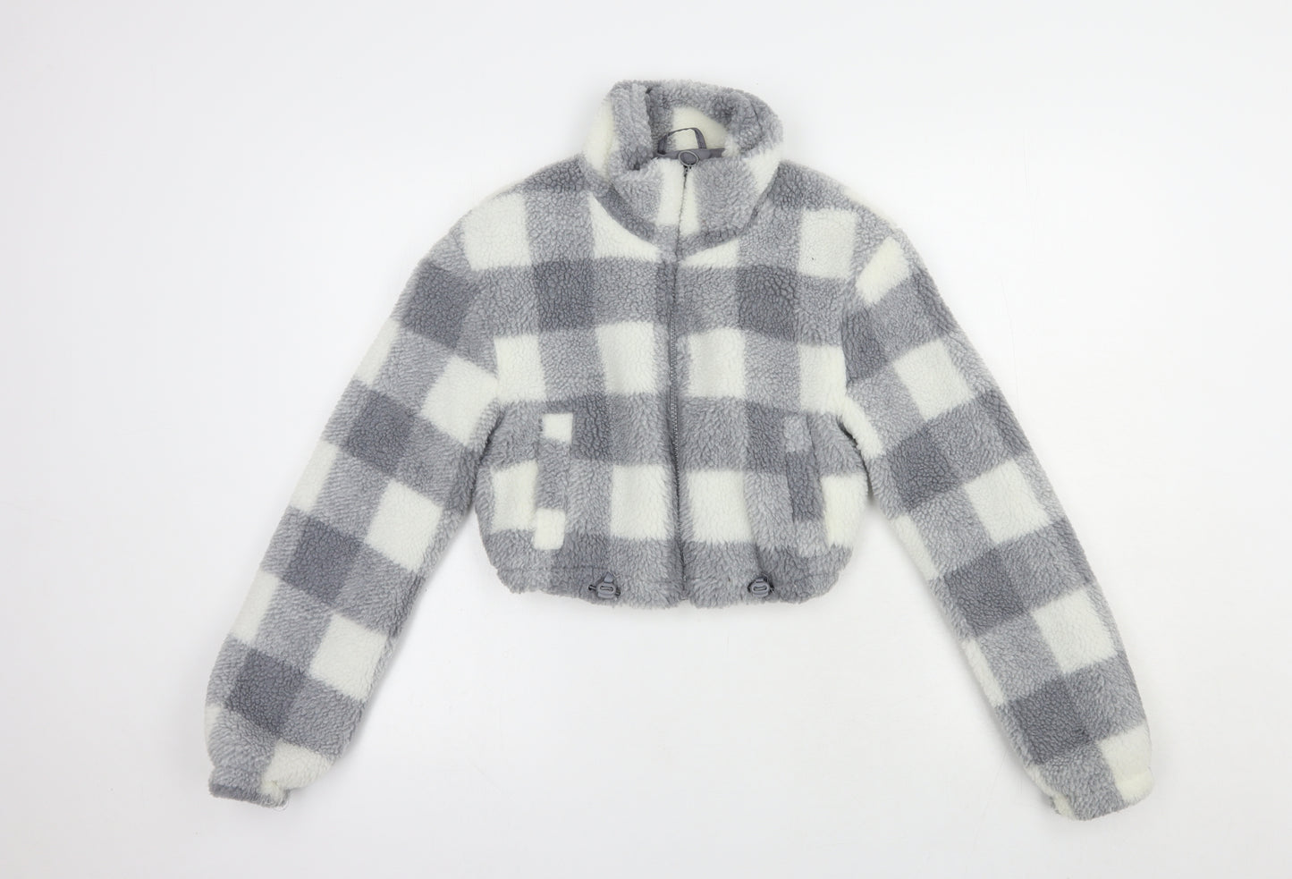 New Look Girls Grey Check  Bomber Jacket Jacket Size 10-11 Years  Zip
